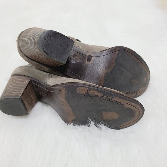 Sam Edelman Suede Buckle Morris Booties - Picture 7 of 8